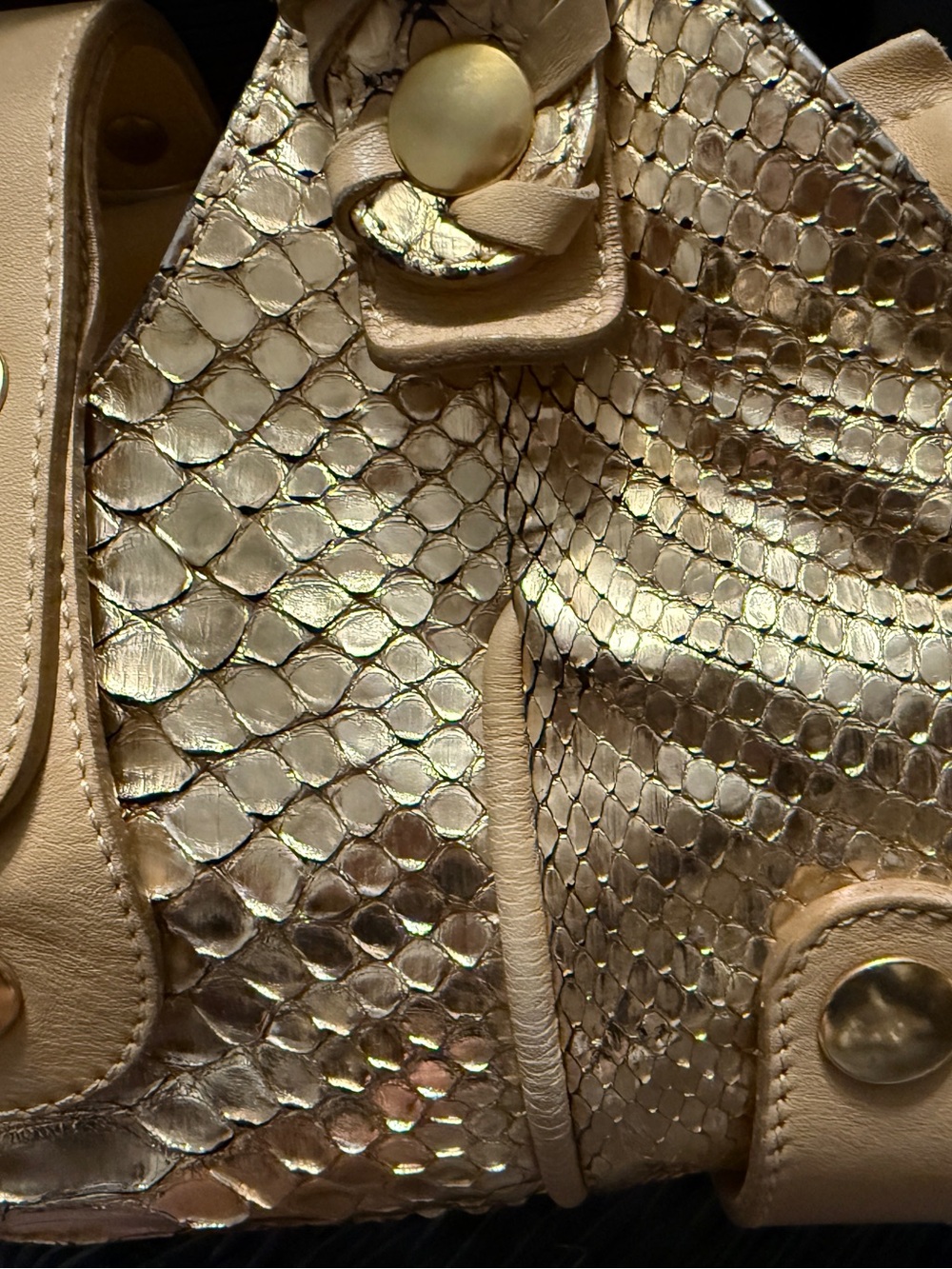Chloe’ Gold Python Silverado Handbag Exquisite Vintage As New with Dust Bag - Picture 14 of 16